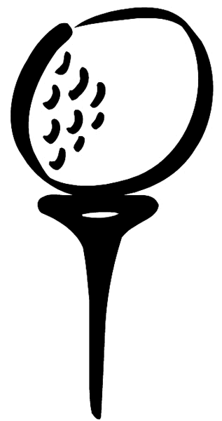 Golf ball on a tee vinyl sticker. Customize on line. Sports 085-1329